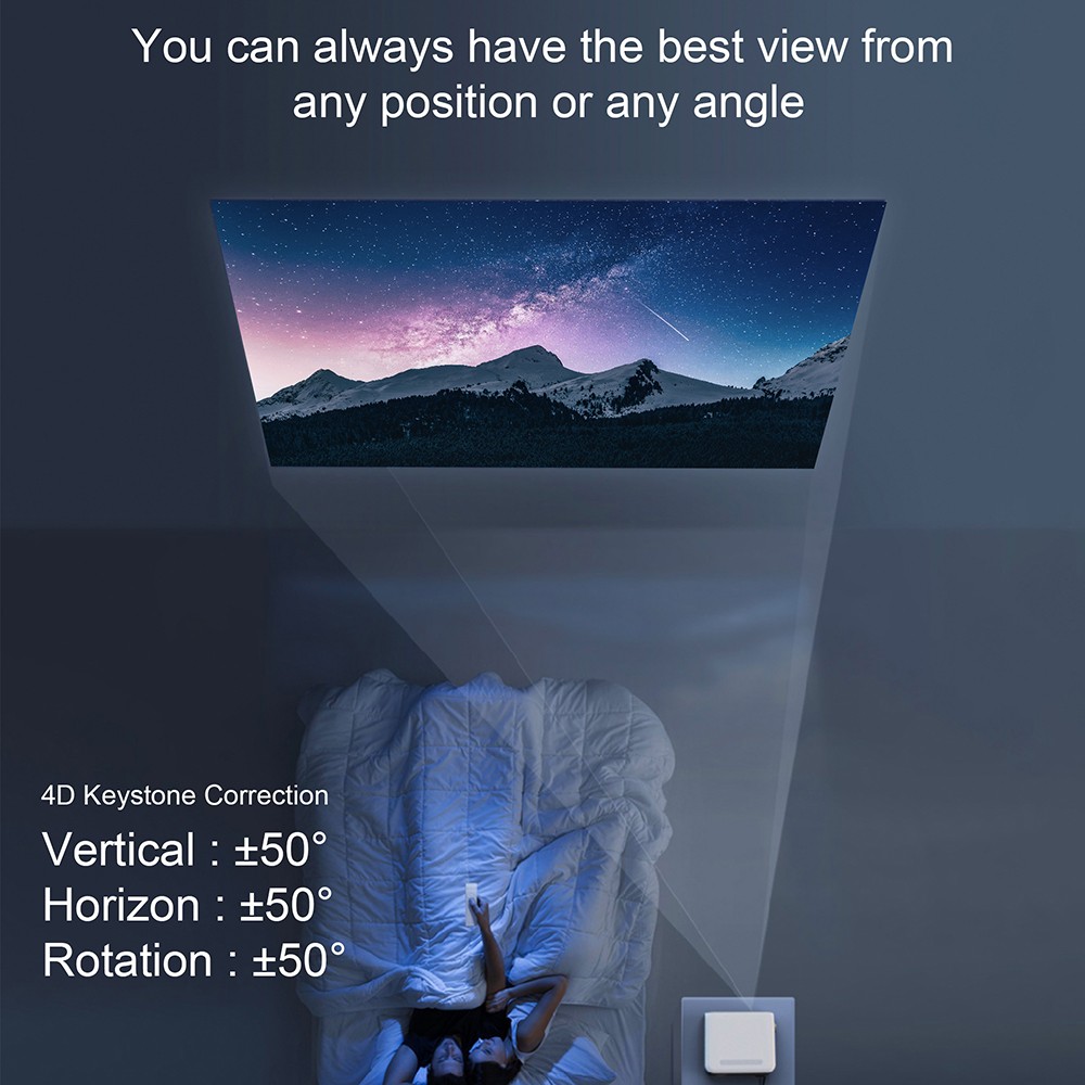 MECOOL KP1 Smart LCD Projector 700 ANSI Lumens 1902x1080P with Android 11 TV Stick Support Google Assistant - US Adapter