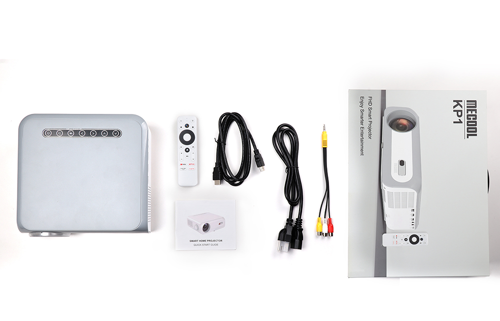 MECOOL KP1 Smart LCD Projector 700 ANSI Lumens 1902x1080P with Android 11 TV Stick Support Google Assistant - US Adapter