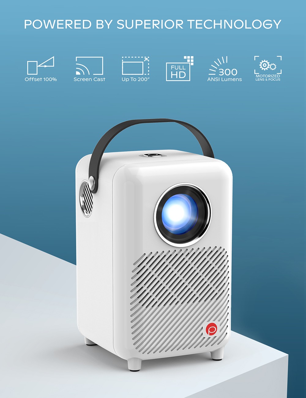 PIXTHING M1 LCD Projector Screen Mirroring, 1920 x 1080P 1500 LUXI, Native 1080P Home Movie Projector for Android/iPhone