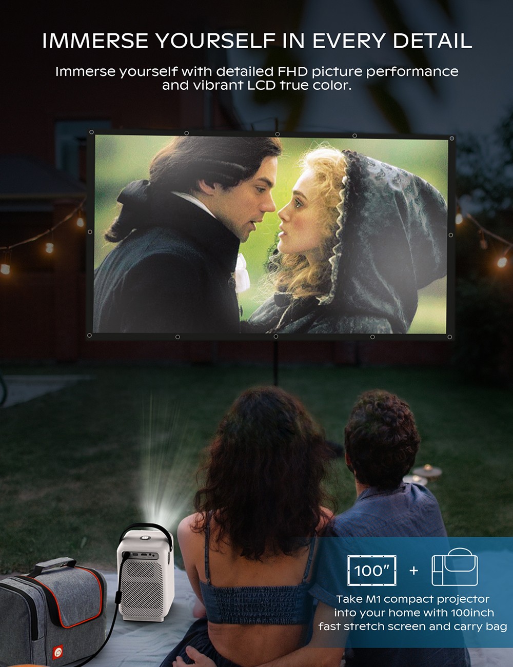 PIXTHING M1 LCD Projector Screen Mirroring, 1920 x 1080P 1500 LUXI, Native 1080P Home Movie Projector for Android/iPhone