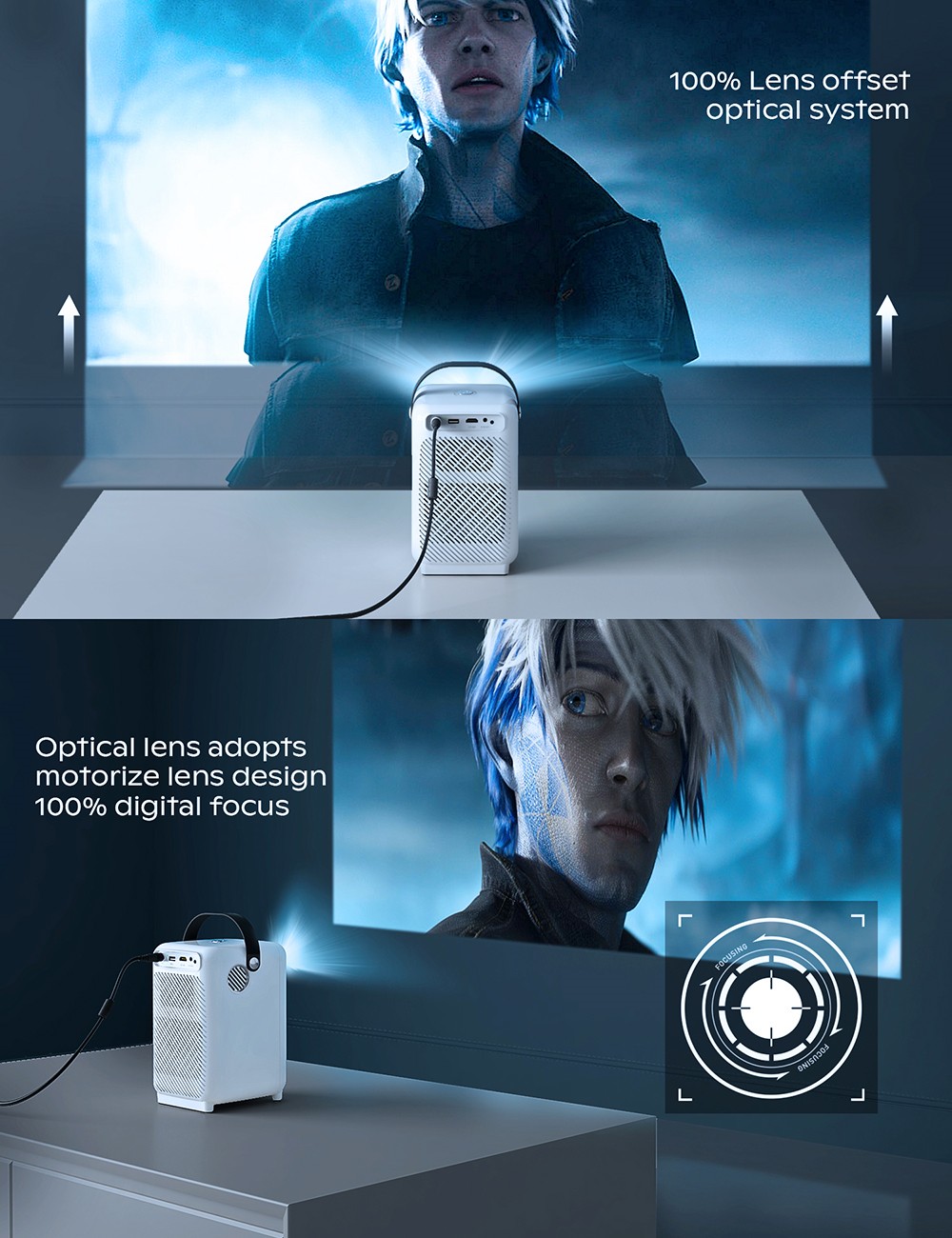 PIXTHING M1 LCD Projector Screen Mirroring, 1920 x 1080P 1500 LUXI, Native 1080P Home Movie Projector for Android/iPhone