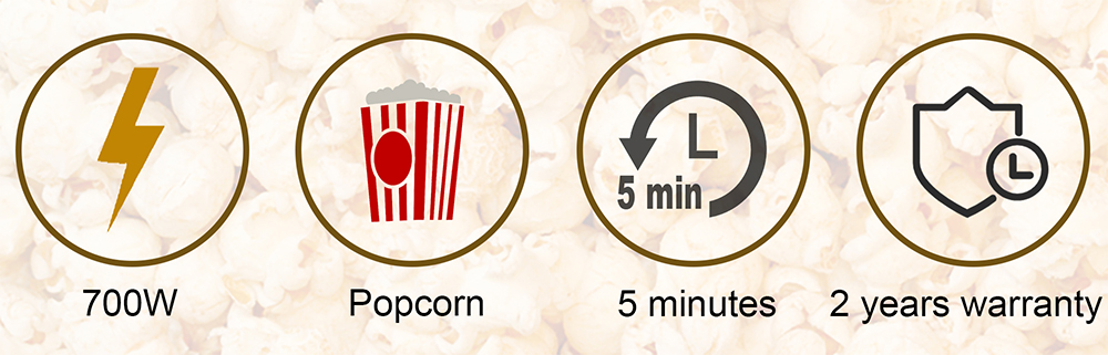 Sonifer SF4015 700W Household Popcorn Maker, Oil Hot Plate Electric Corn Machine, Fast Popping, Non-stick Coating