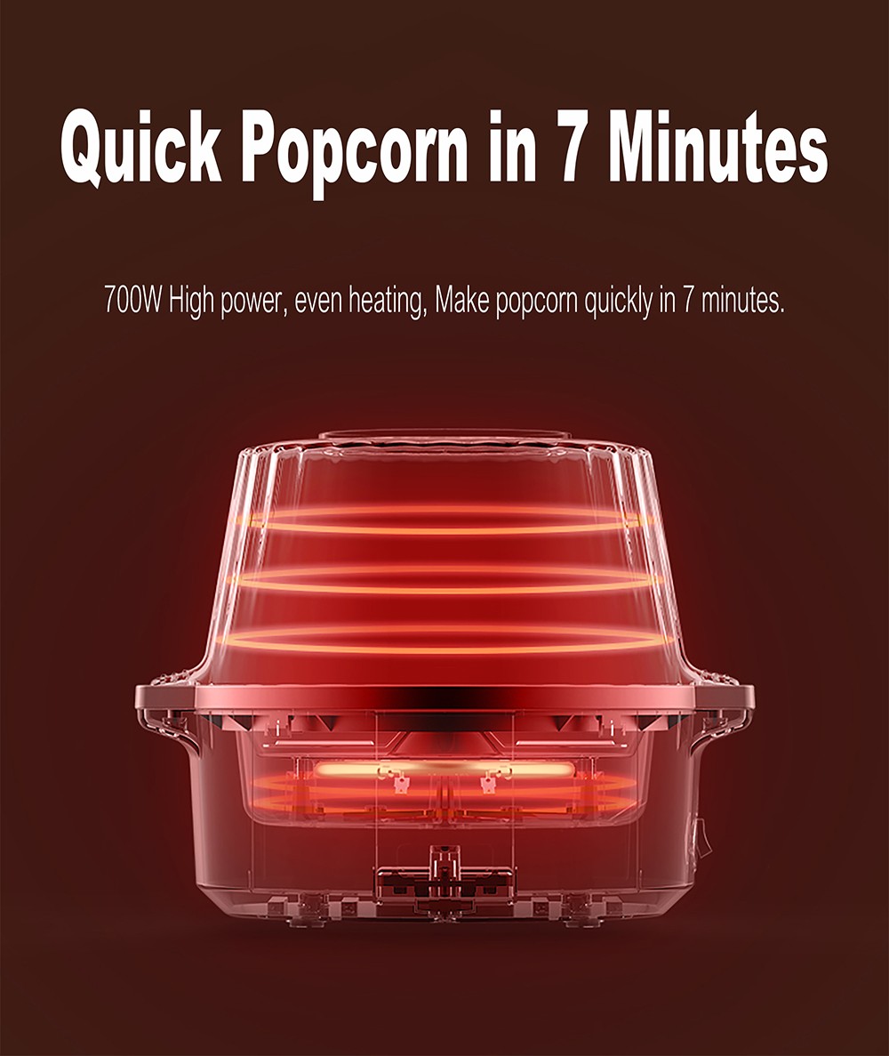 Sonifer SF4015 700W Household Popcorn Maker, Oil Hot Plate Electric Corn Machine, Fast Popping, Non-stick Coating