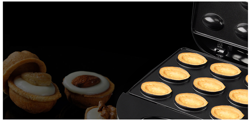 Sonifer SF6139 750W Electric Walnut Cake Waffle Maker, 12 Holes Nuts Plate, Non-stick Cooking Biscuits Making Machine