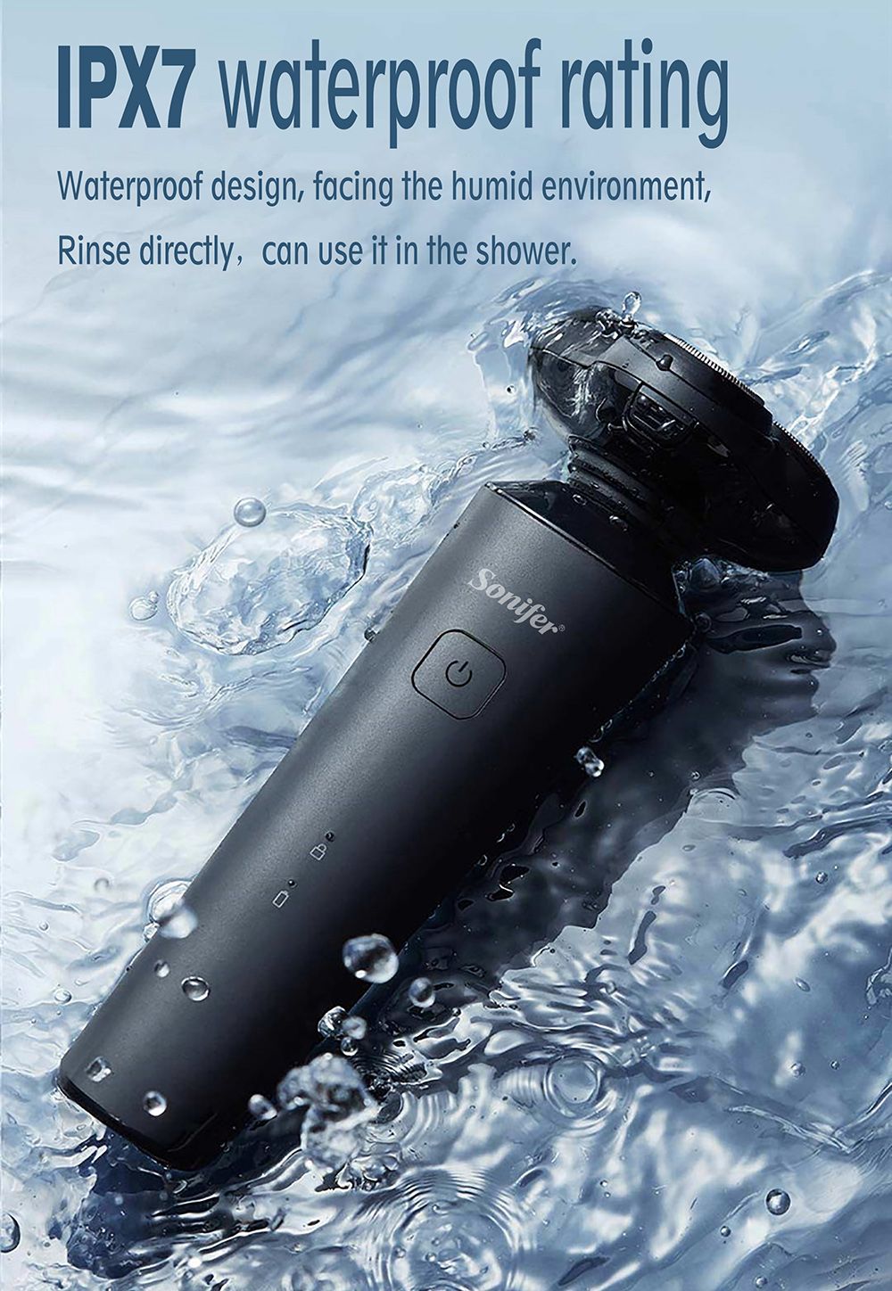 Sonifer SF9531 Electric Shaver, Men Razor Dry Wet Beard Trimmer, Portable Rechargeable Washable Shaving Machine