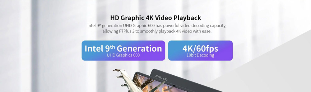 Teclast F7 Plus 3 Business Laptop Intel Celeron Gemini Lake N4120 Quad Core 14 Inch 1920*1080 8GB RAM 256GB SSD Black