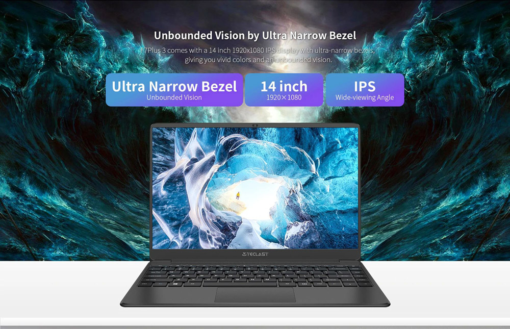Teclast F7 Plus 3 Business Laptop Intel Celeron Gemini Lake N4120 Quad Core 14 Inch 1920*1080 8GB RAM 256GB SSD Black