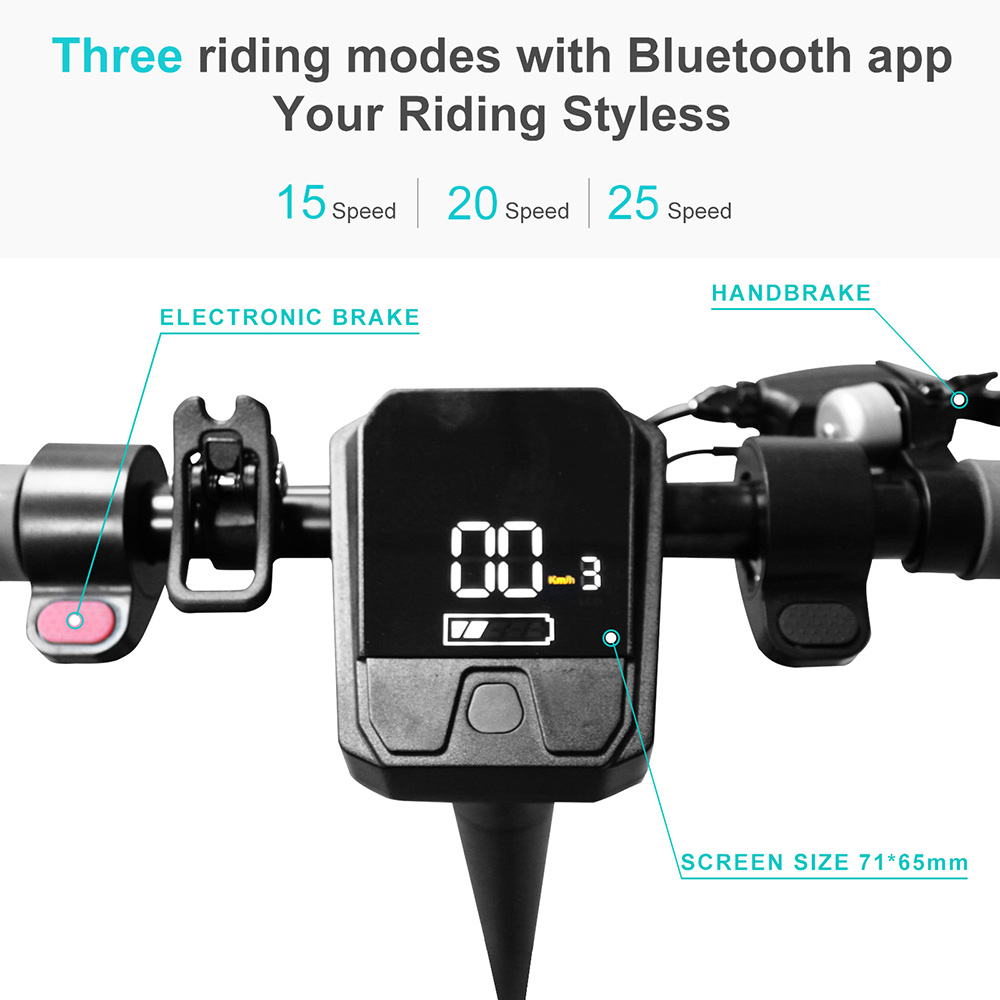 BEZIOR S500 MAX 10 inch Vaccum Pump tires Folding Electric Scooter 500W Motor 48V 15Ah Battery Max speed 25km/h Max load 120KG - Black