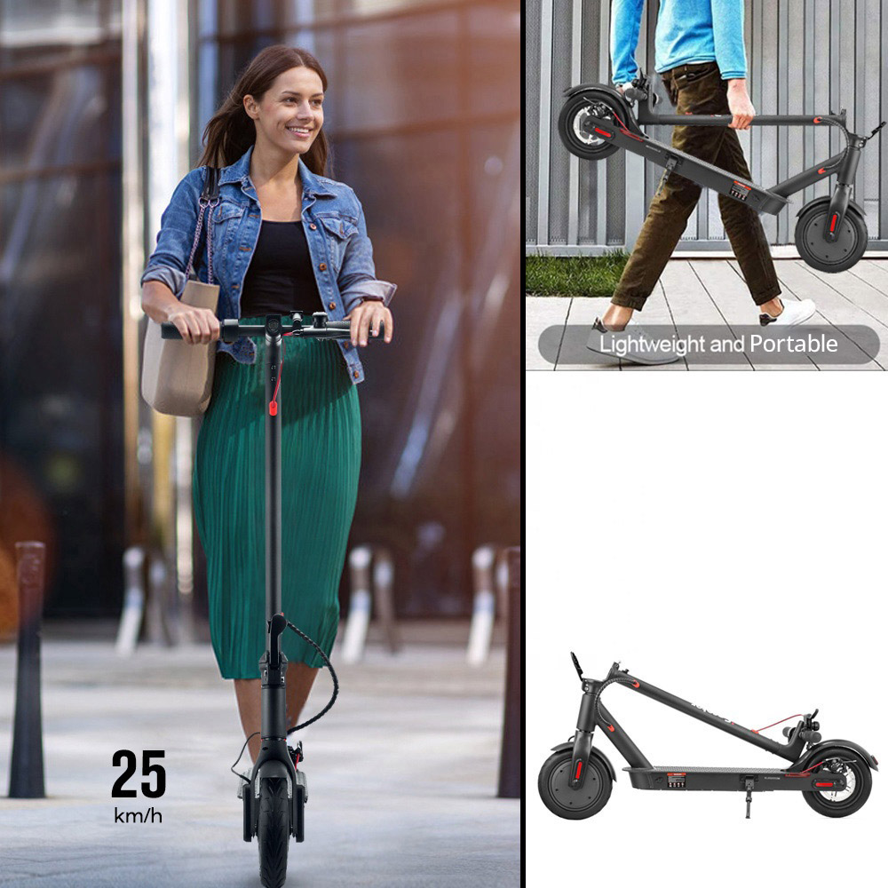iScooter E9 Electric Scooter 7.5Ah Battery 350W Motor 8.5'' Pneumatic Tire 25km/h Max Speed 30km Range Black