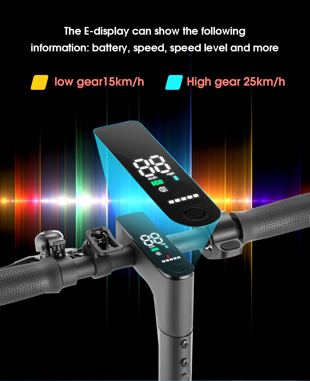 iScooter E9 Electric Scooter 7.5Ah Battery 350W Motor 8.5'' Pneumatic Tire 25km/h Max Speed 30km Range Black
