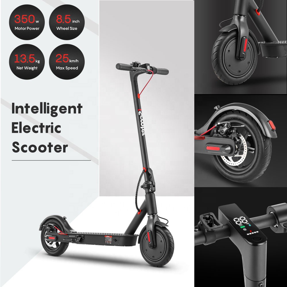 iScooter E9 Electric Scooter 7.5Ah Battery 350W Motor 8.5'' Pneumatic Tire 25km/h Max Speed 30km Range Black