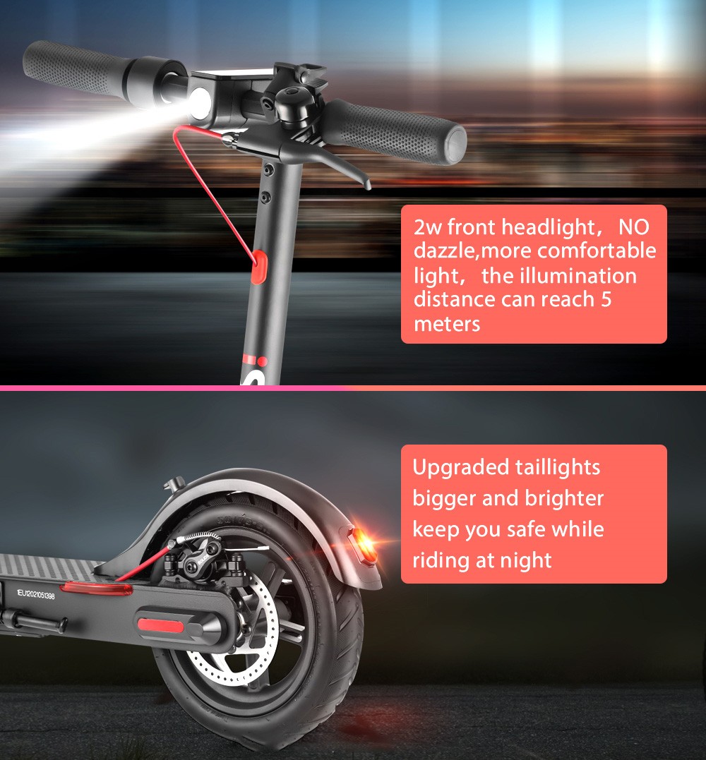 iScooter E9 Electric Scooter 7.5Ah Battery 350W Motor 8.5'' Pneumatic Tire 25km/h Max Speed 30km Range Black