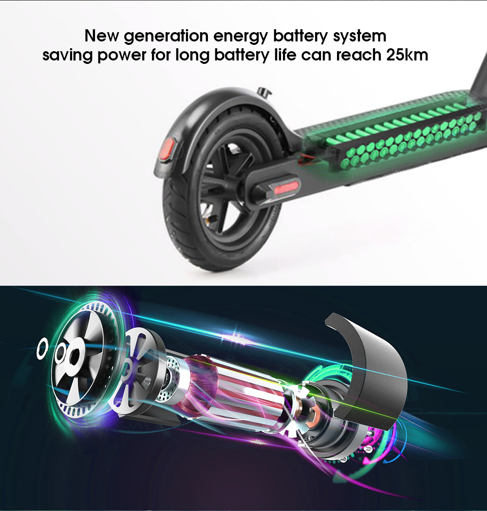 iScooter E9 Electric Scooter 7.5Ah Battery 350W Motor 8.5'' Pneumatic Tire 25km/h Max Speed 30km Range Black
