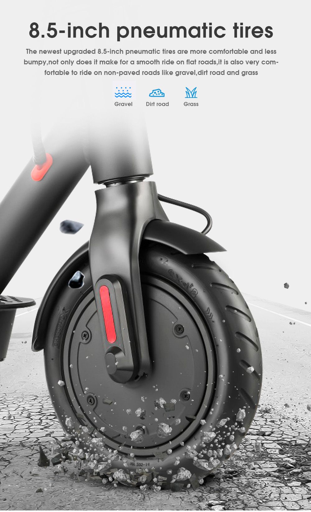 iScooter E9 Electric Scooter 7.5Ah Battery 350W Motor 8.5'' Pneumatic Tire 25km/h Max Speed 30km Range Black
