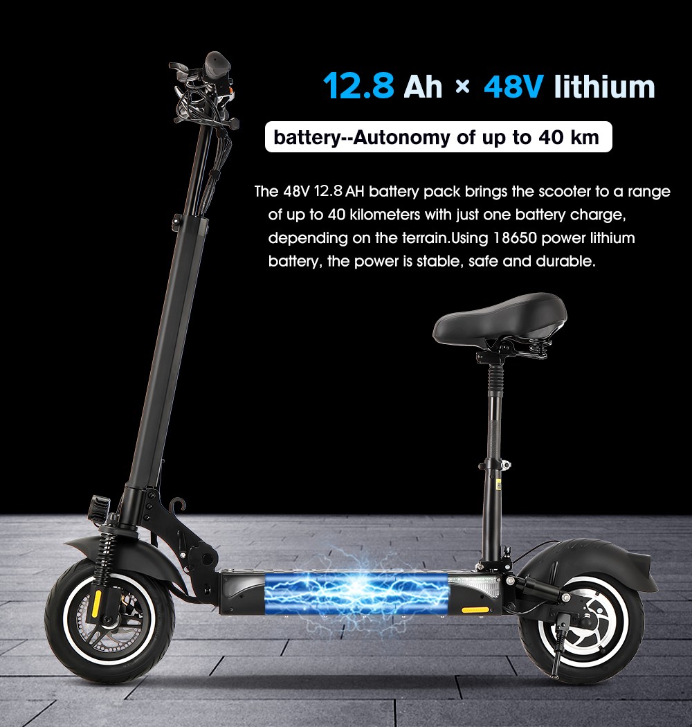 iScooter iX4 Electric Scooter 12.8Ah Battery 500W Motor 10'' Tire 45km/h Max Speed Off-road Scooter Black