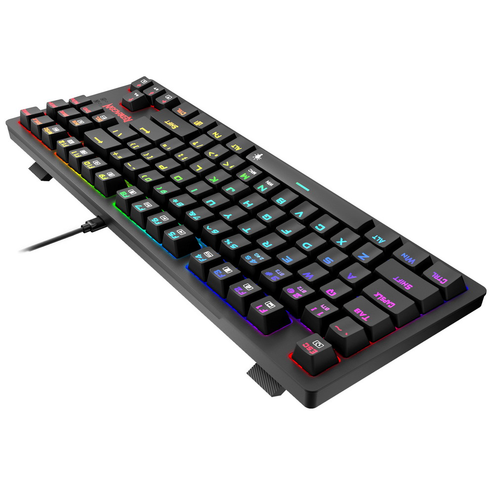 Redragon K598P-KBS RGB TKL Wireless Mechanical Keyboard Bluetooth/2.4Ghz/Wired Tri-Mode Blue Switch for Win/Mac - Black