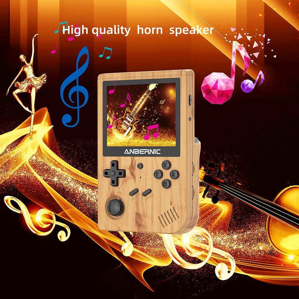 Anbernic Rg V Gb Handheld Retro Game Console Wood Grain