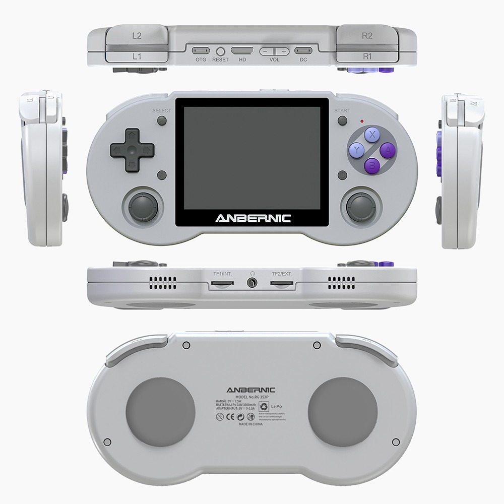 ANBERNIC RG353P Portable Game Console Android 32GB eMMC+16GB & 64GB Linux TF Card 3.5'' IPS Screen Retro WiFi Bluetooth