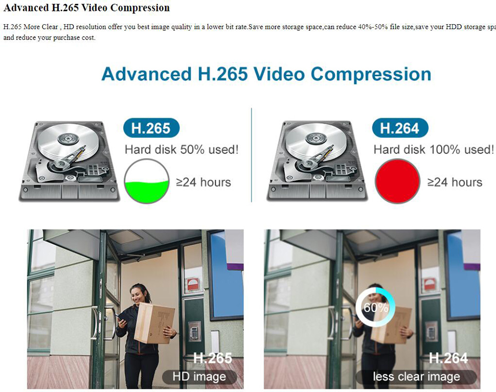 ASECAM Super 4MP IP Camera, Focus 3.6mm, POE H.265 Onvif Bullet CCTV Array Night Vision IR Video Security Camera