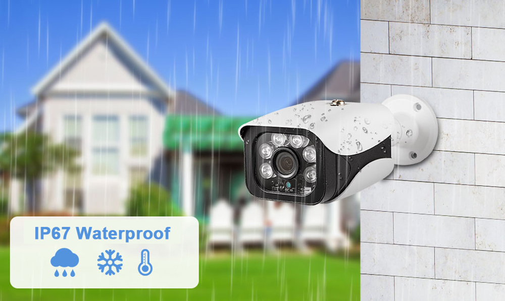 ASECAM Super 4MP IP Camera, Focus 3.6mm, POE H.265 Onvif Bullet CCTV Array Night Vision IR Video Security Camera