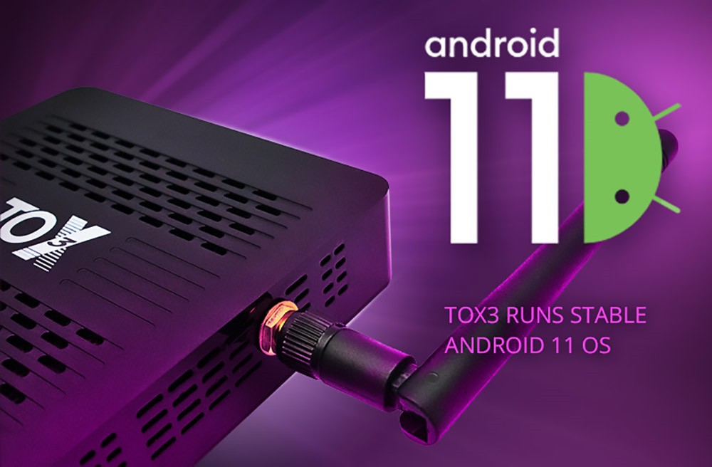 TOX3 Android 11 TV Box Amlogic S905X4 8K HDR 4GB/32GB TV BOX 2.4G+5G WiFi Bluetooth 4.1 1000M LAN - EU Plug