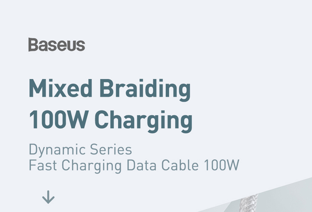 Baseus 100W 1m Quick Charge Cable, Type-C to Type-C Cable, PD Fast Charger Cord for Xiaomi Samsung Phone iPad - Blue