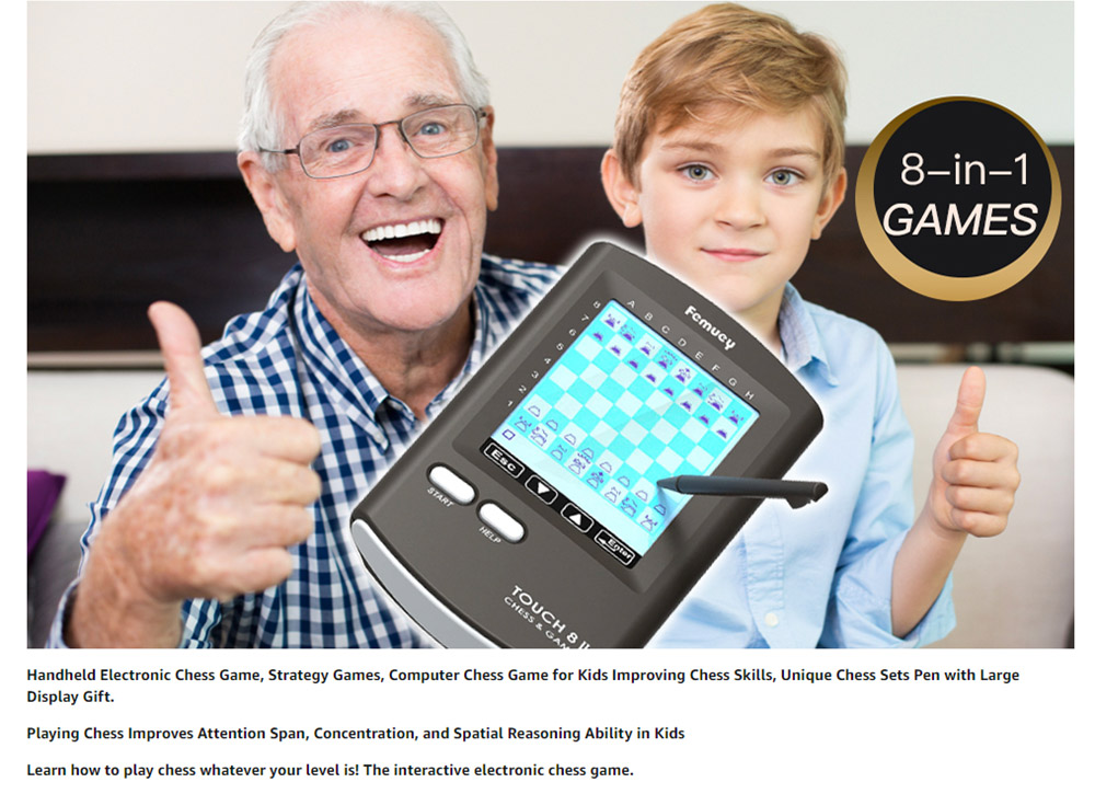 Chess Touch Electronic Chess Game, Strategy Games Computer for Kids Improving Chess Skills, Portable Travel Chess