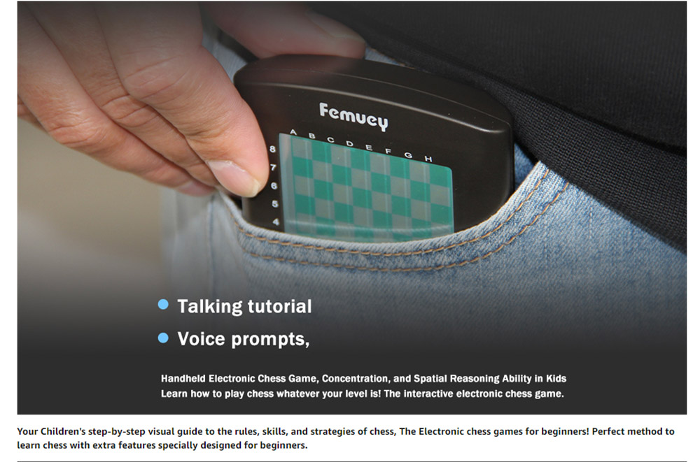 Chess Touch Electronic Chess Game, Strategy Games Computer for Kids Improving Chess Skills, Portable Travel Chess