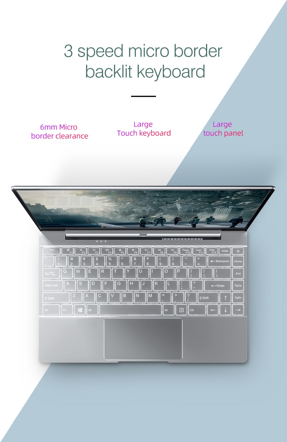 Daysky V14S 14.1 inch Laptop Intel Celeron N5095 12GB LPDDR4 512G SSD 1080P FHD with Backlight Windows 10 - Pink
