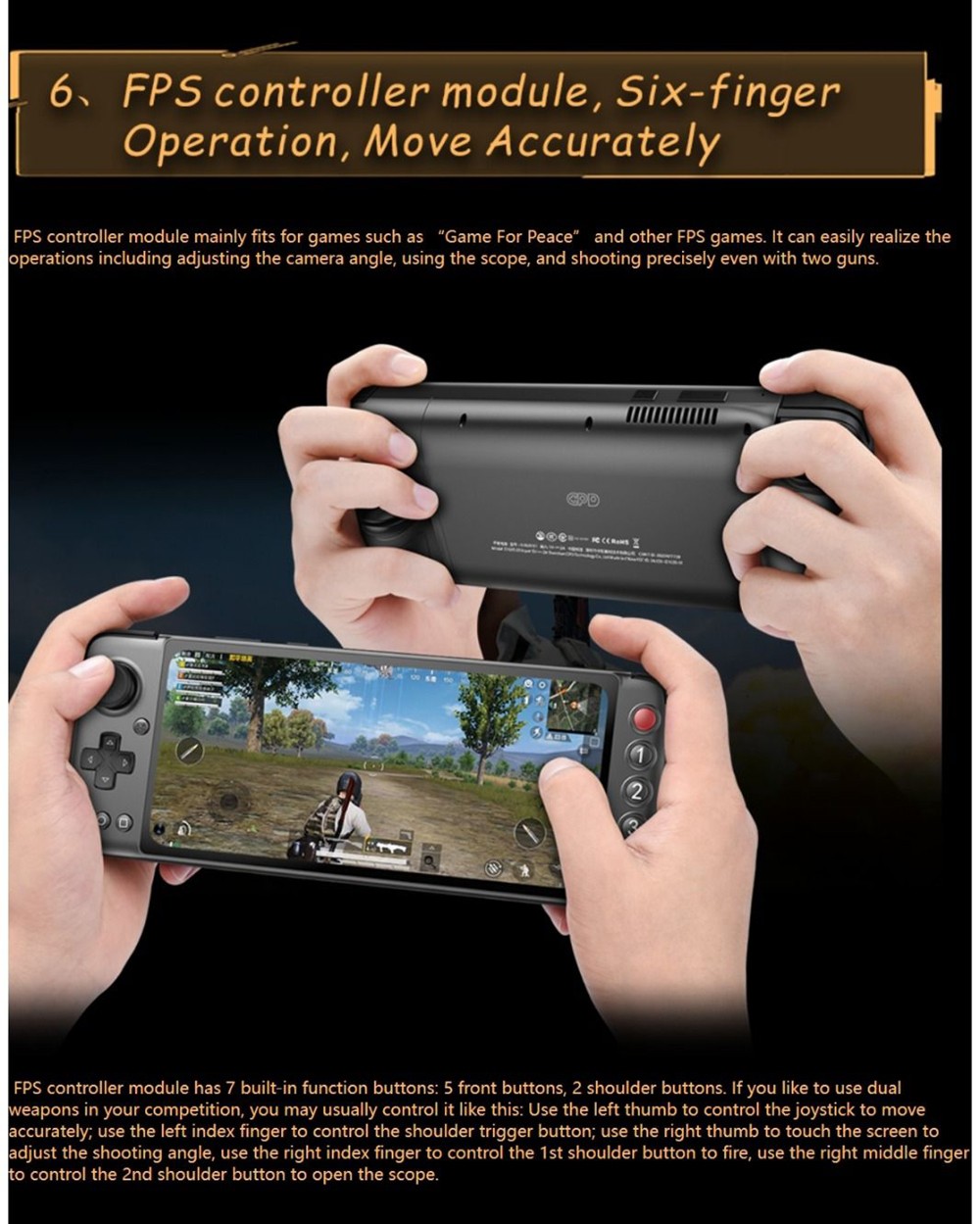 GPD XP Plus Game Console 6.81-inch Screen Android 11 Gamepad Tablet PC 6GB/256GB 1080*2400 Game Player - US Version