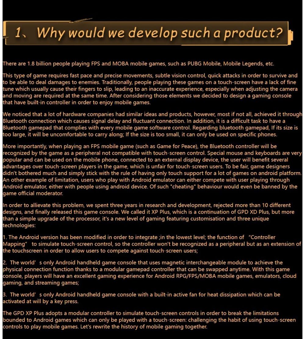 GPD XP Plus Game Console 6.81-inch Screen Android 11 Gamepad Tablet PC 6GB/256GB 1080*2400 Game Player - US Version