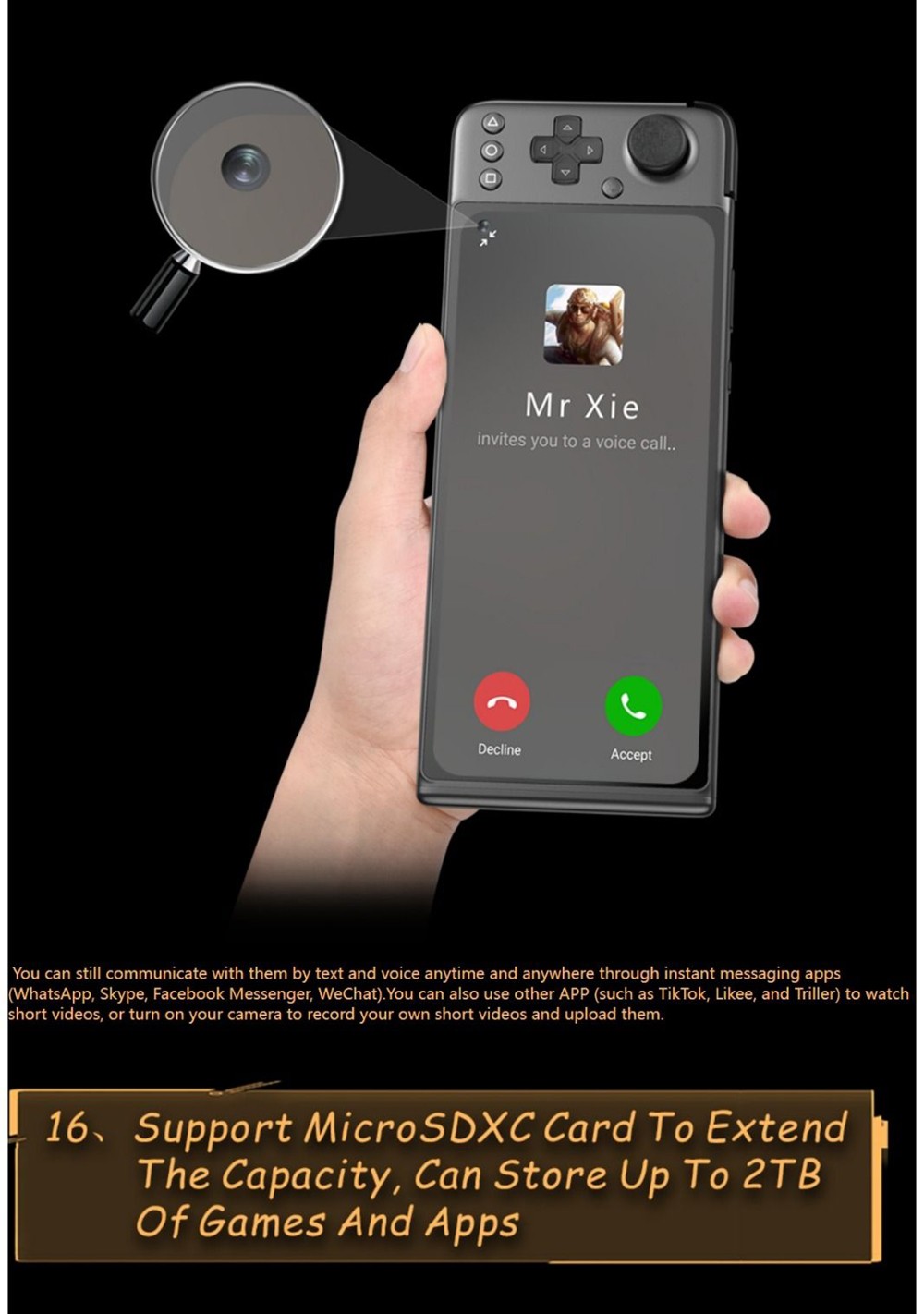 GPD XP Plus Game Console 6.81-inch Screen Android 11 Gamepad Tablet PC 6GB/256GB 1080*2400 Game Player - US Version