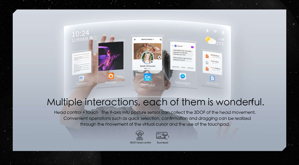 INMO Air AR Smart Glasses with GPS System AR Navigation, Smart Control, AI Assistant - Green