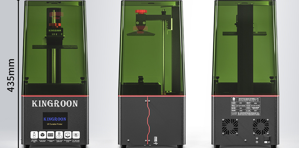 KINGROON KP6 Mono LCD Resin 3D Printer, UV Photocuring, 6.08' 2K Monochrome Screen, 50mm/h Max Speed, 129x82x180mm