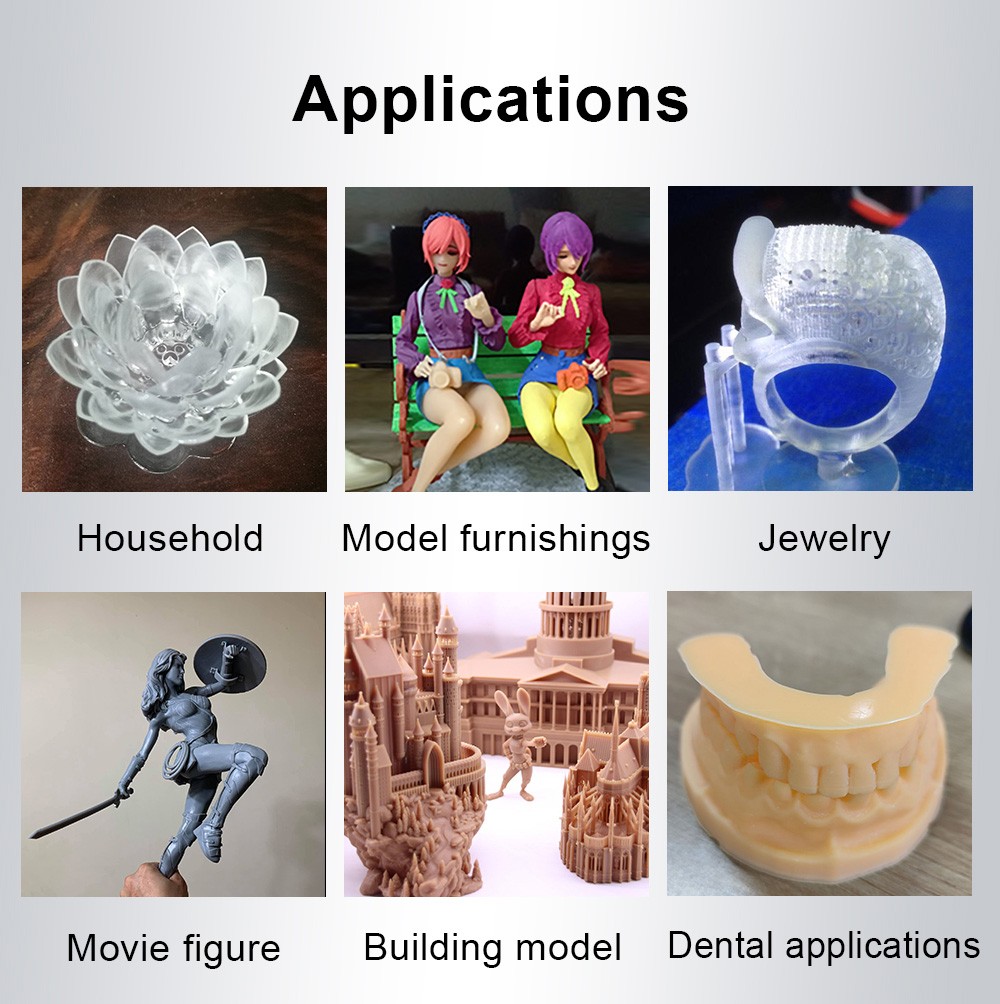 KINGROON KP6 Mono LCD Resin 3D Printer, UV Photocuring, 6.08' 2K Monochrome Screen, 50mm/h Max Speed, 129x82x180mm