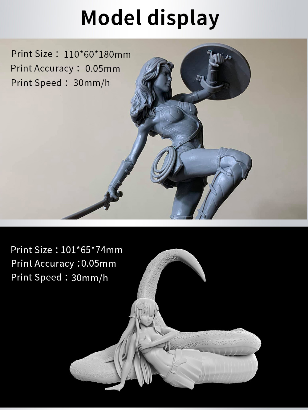 KINGROON KP6 Mono LCD Resin 3D Printer, UV Photocuring, 6.08' 2K Monochrome Screen, 50mm/h Max Speed, 129x82x180mm