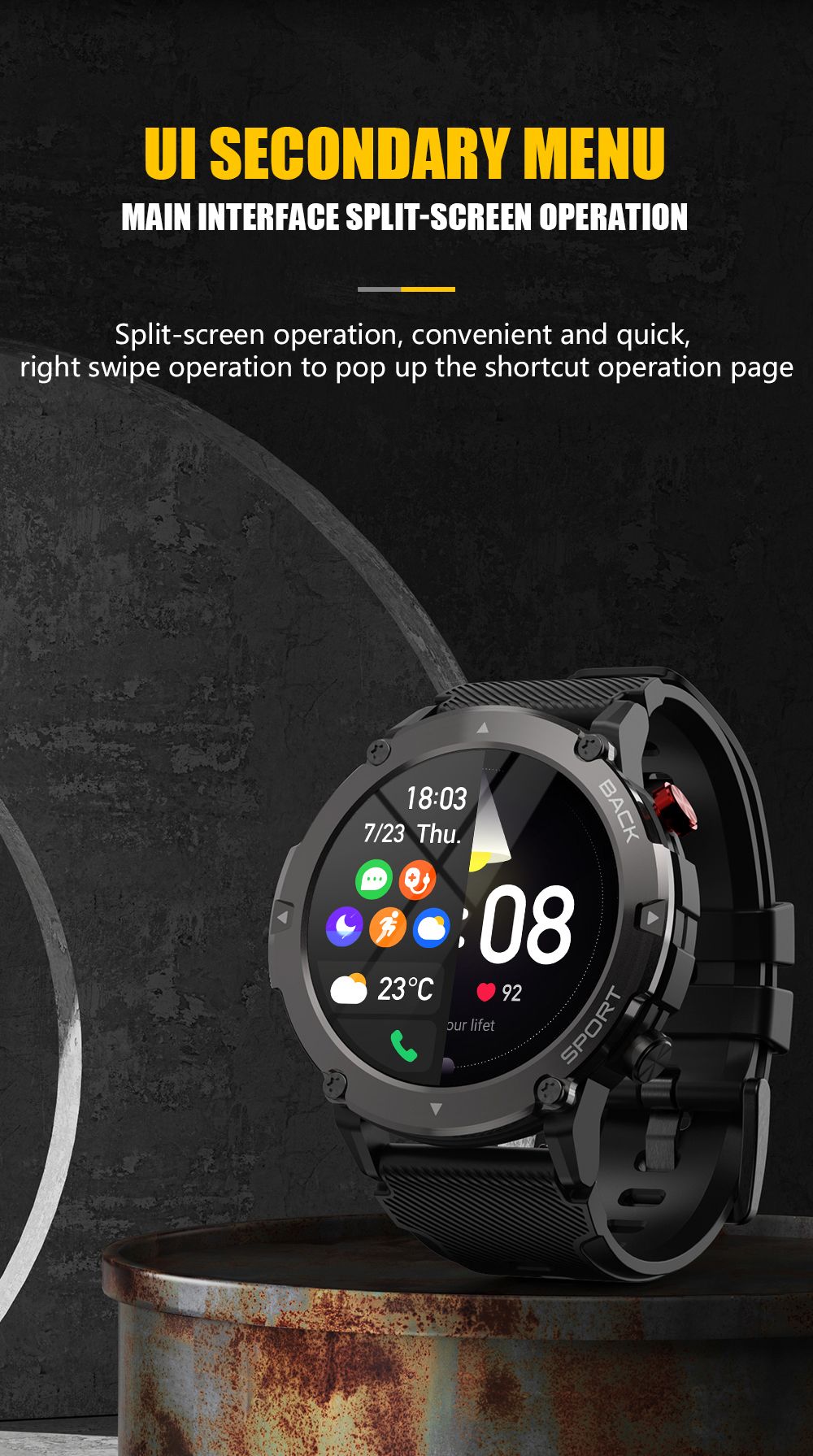 LEMFO LF26 Max Smartwatch 4G LTE Watch 1.32'' Screen 128GB Memery Health Monitor Sports Watch - Silver