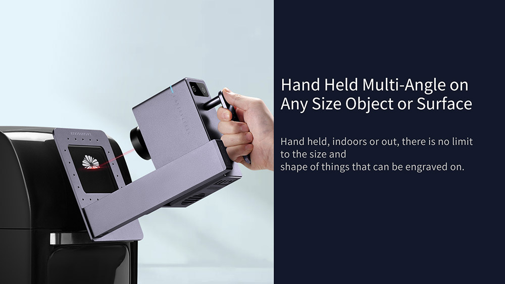 LaserPecker 3 Super Fast Handheld Laser Engraver Cutter with Electric Roller, 600mm/s Speed, Wireless Connection, 4K Resolution, EU Professional Edition