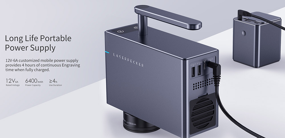 LaserPecker 3 Super Fast Handheld Laser Engraver Cutter with Electric Roller, 600mm/s Speed, Wireless Connection, 4K Resolution, AU Professional Edition