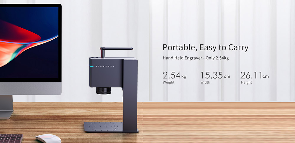 LaserPecker 3 Super Fast Handheld Laser Engraver Cutter with Electric Roller, 600mm/s Speed, Wireless Connection, 4K Resolution, UK Professional Edition