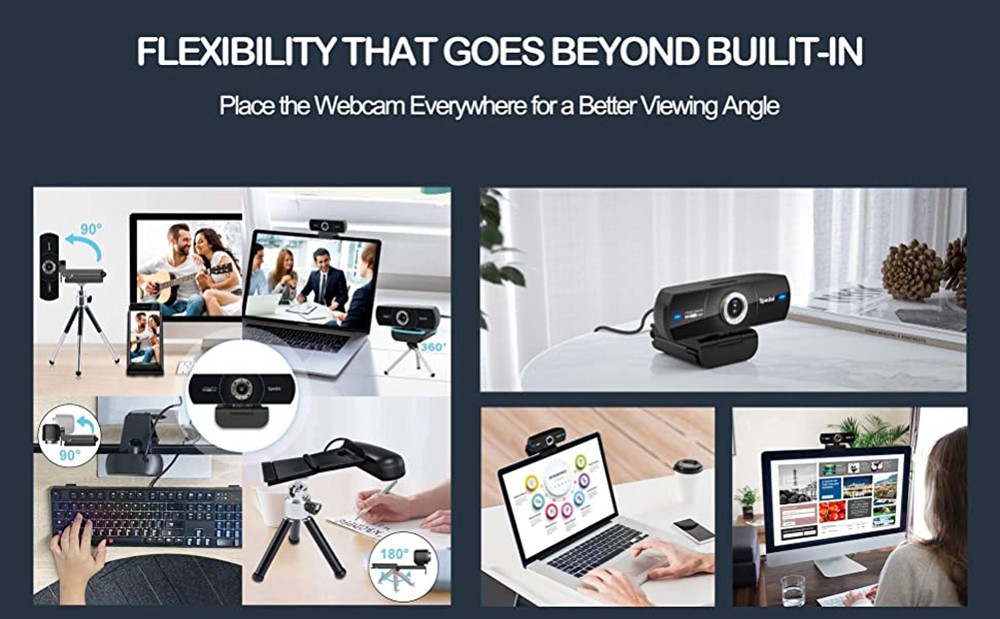 Spedal M934 Webcam 1080p HD 60fps with Microphone Spedal Software Webcam Laptop Desktop Mac USB, Pro Streaming Camera