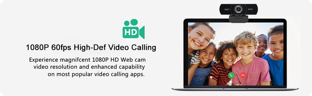 Spedal M934 Webcam 1080p HD 60fps with Microphone Spedal Software Webcam Laptop Desktop Mac USB, Pro Streaming Camera
