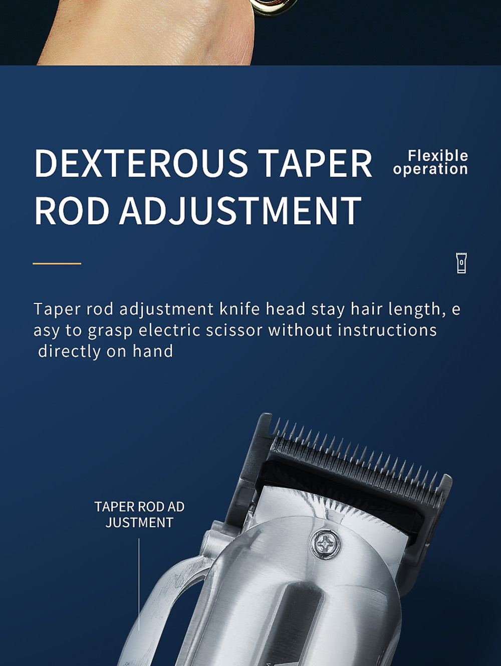 VGR V-278 Rechargeable Electric Hair Clipper, Cordless Hair Trimmer Haircut Machine, 2000mAh Battery, LED Display, 180min Runtime - Silver