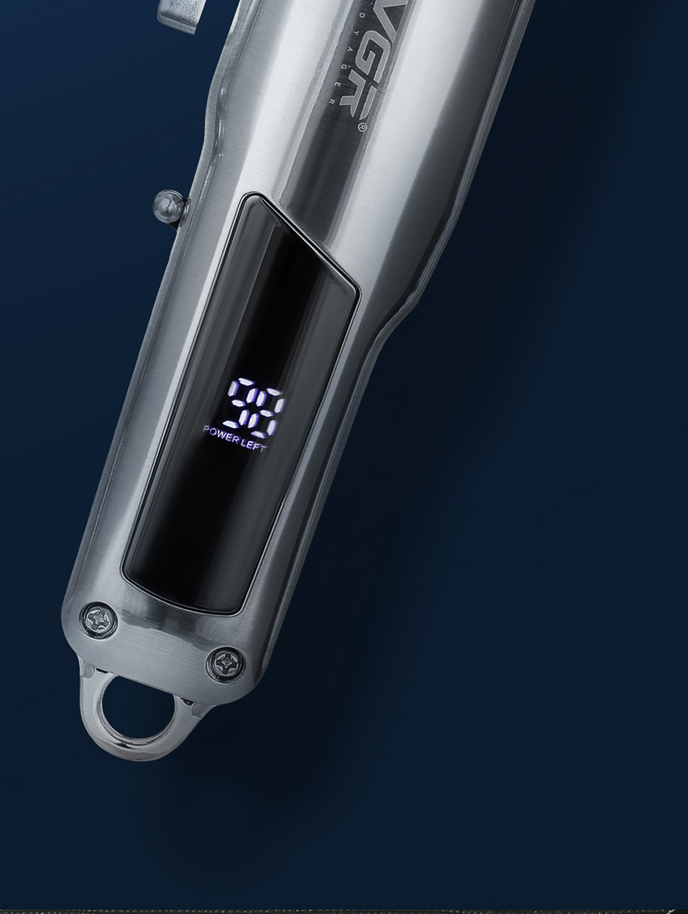 VGR V-278 Rechargeable Electric Hair Clipper, Cordless Hair Trimmer Haircut Machine, 2000mAh Battery, LED Display, 180min Runtime - Silver