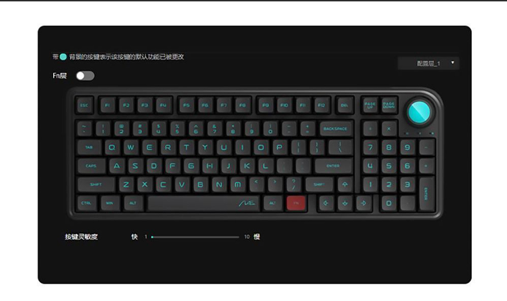 DUKHARO VN96 96% 96 key RGB Mechanical keyboard Gasket Mount with Knob Control Gateron Yellow - Grey