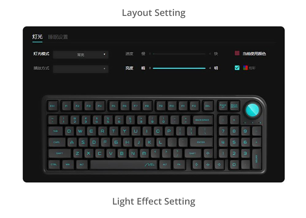 DUKHARO VN96 96% 96 key RGB Mechanical keyboard Gasket Mount with Knob Control Gateron Yellow - Grey