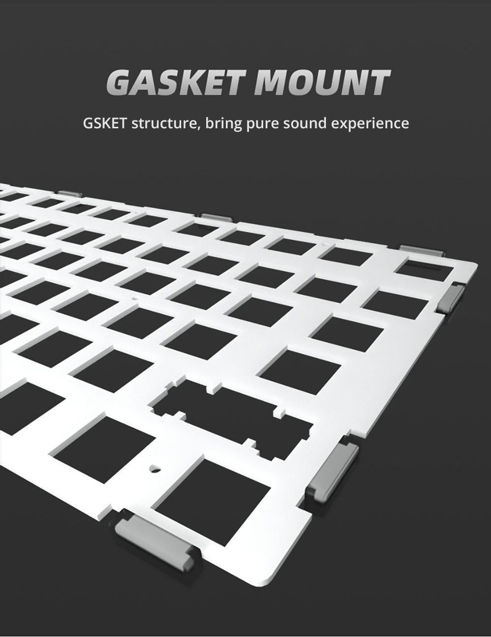 DUKHARO VN96 96% 96 key RGB Mechanical keyboard Gasket Mount with Knob Control Gateron Yellow - Grey