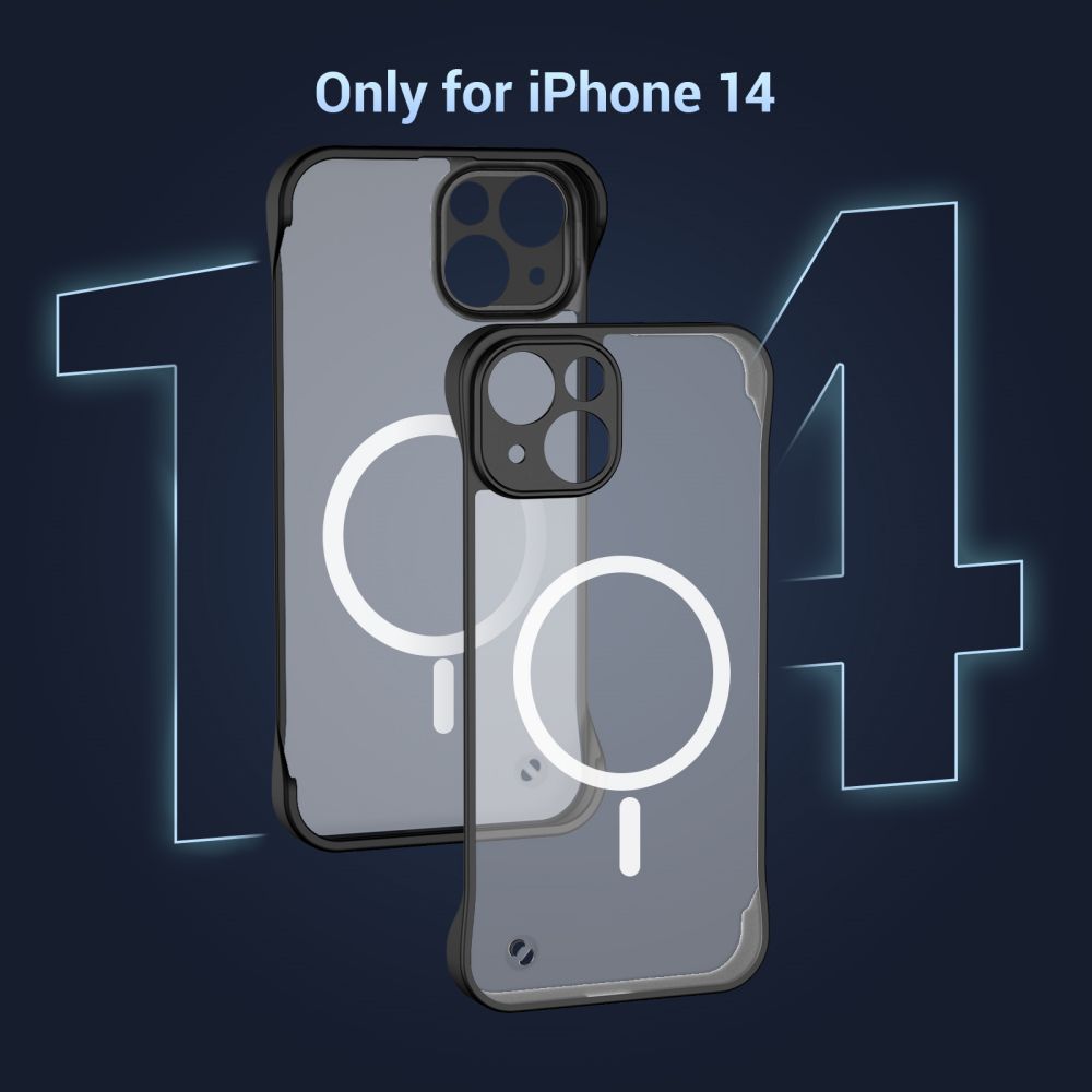 HINOVO MPC1-IP 14 Strong Magnetic Charging Mobile Phone Case Anti-Buffer Impact Phone Cover for iPhone 14