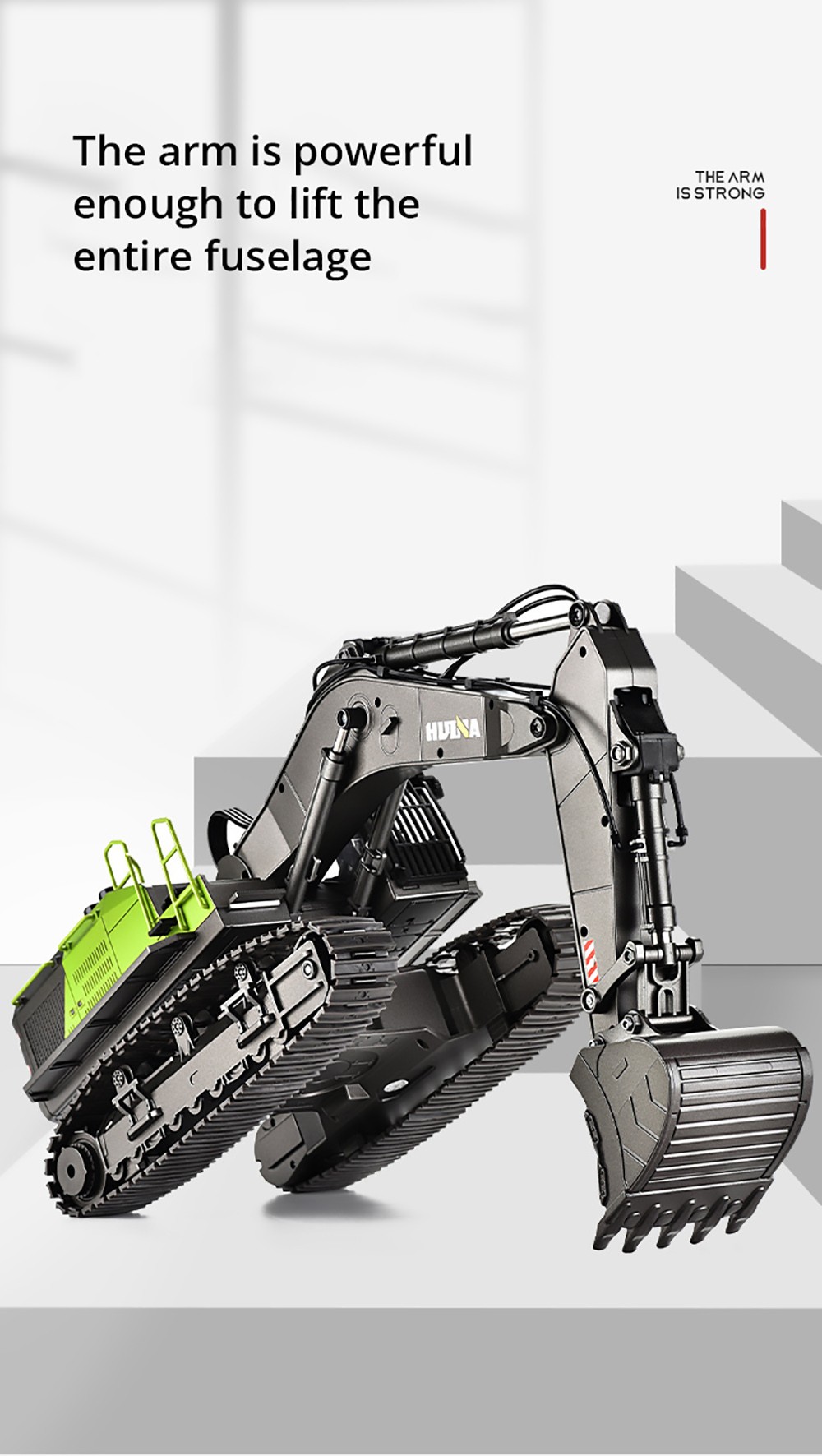 HUINA 593 RC Excavator Simulation Alloy Toy Multi-functional with Remote Control