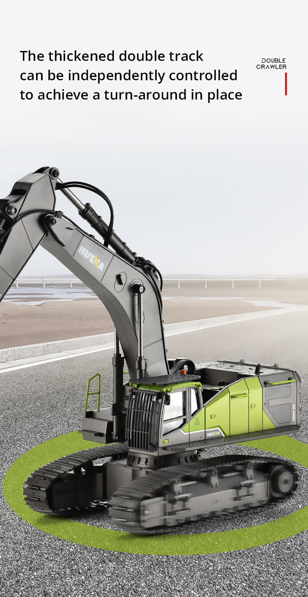 HUINA 593 RC Excavator Simulation Alloy Toy Multi-functional with Remote Control